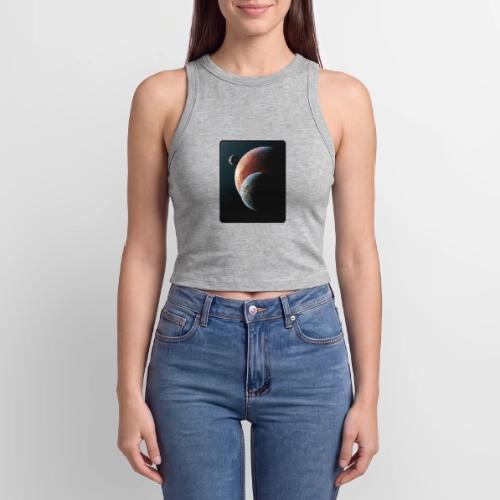 Three Planets Deep Space Design - Slim Fit Rib Women's Tank Top