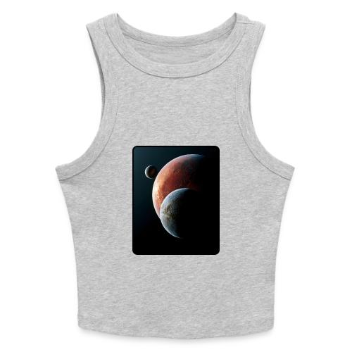 Three Planets Deep Space Design - Slim Fit Rib Women's Tank Top