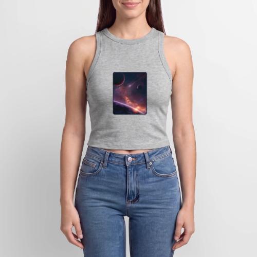 Cosmic Sunset Nebula Space Art - Slim Fit Rib Women's Tank Top