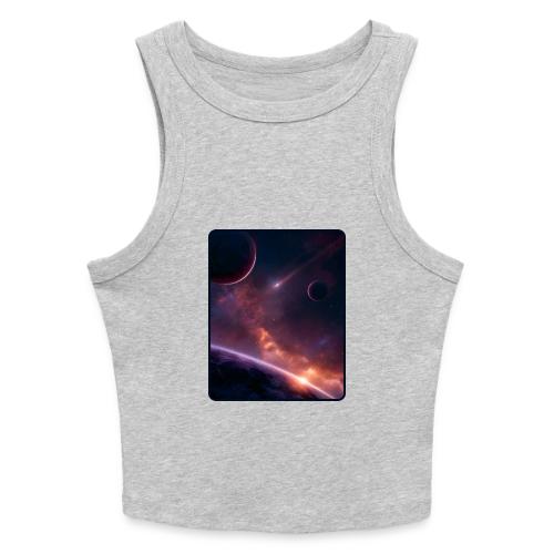 Cosmic Sunset Nebula Space Art - Slim Fit Rib Women's Tank Top