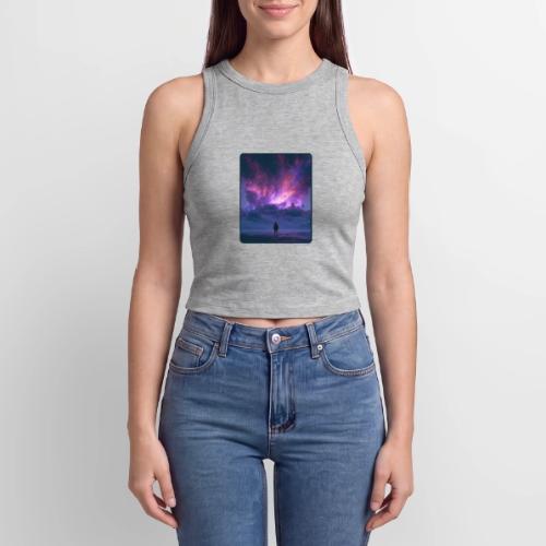 Cosmic Supernova Night Design - Slim Fit Rib Women's Tank Top