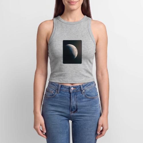 Crescent Moon Celestial Artwork - Slim Fit Rib Women's Tank Top