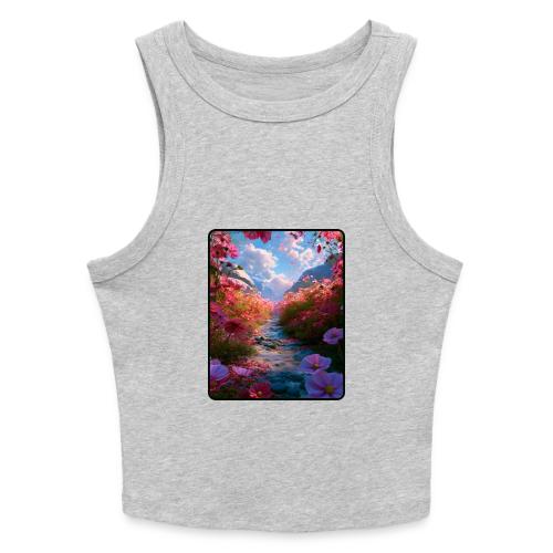 Dreamy Cosmos Valley Landscape Art - Slim Fit Rib Women's Tank Top