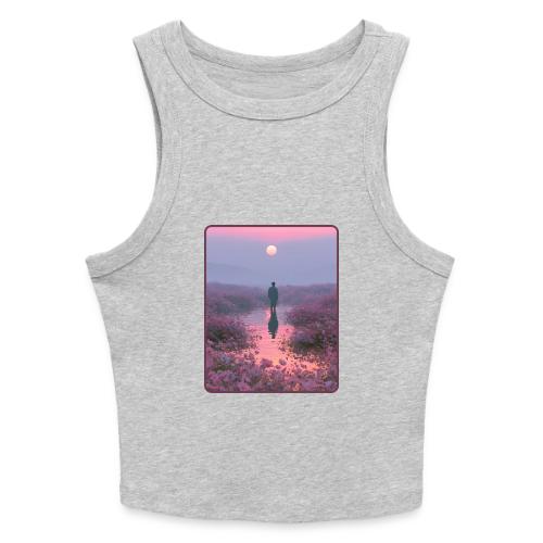 Ethereal Sunset Flower Field Art - Slim Fit Rib Women's Tank Top