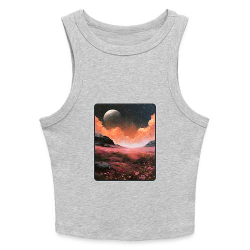 Moonlit Fantasy Flower Landscape - Slim Fit Rib Women's Tank Top