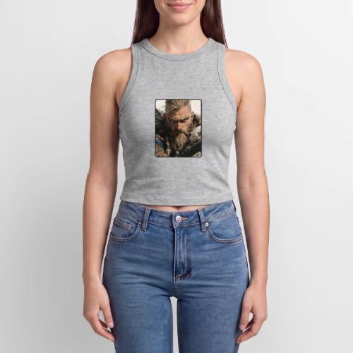 Fierce Viking Warrior Portrait - Slim Fit Rib Women's Tank Top
