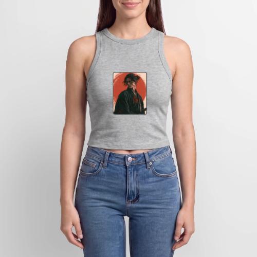 Samurai Beneath the Red Sun - Slim Fit Rib Women's Tank Top