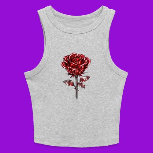 2 Set - Silver and Gold Roses - Slim Fit Rib Women's Tank Top