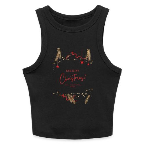 Merry Christmas Typography Design - Slim Fit Rib Women's Tank Top