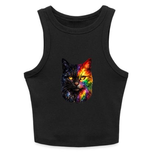 Cosmic Galaxy Rainbow Cat - Slim Fit Rib Women's Tank Top