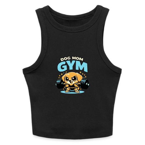 Chibi Dog Gym Workout - Slim Fit Rib Women's Tank Top