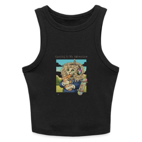 Gaming Cat Adventure: Pizza & Skates - Slim Fit Rib Women's Tank Top