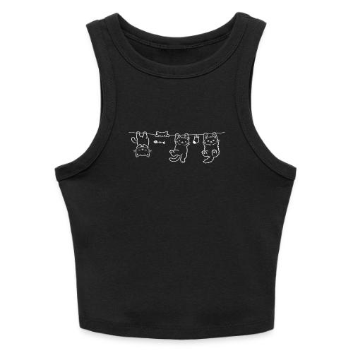 Minimalist Hanging Cats Line Art - Cute Kittens - Slim Fit Rib Women's Tank Top