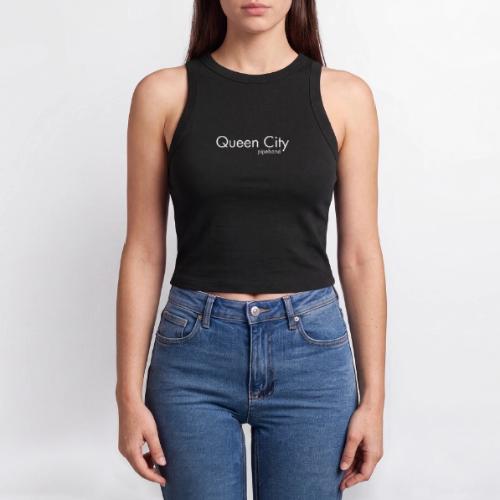Queen City white - Slim Fit Rib Women's Tank Top