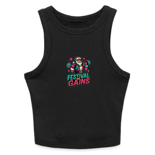 Festival of Gains Funny Gym Santa Christmas - Slim Fit Rib Women's Tank Top