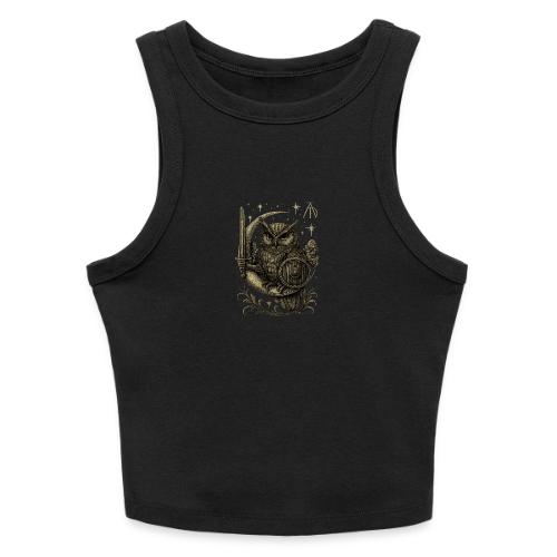 Moon Warrior Owl – Celestial Strength Tee - Slim Fit Rib Women's Tank Top