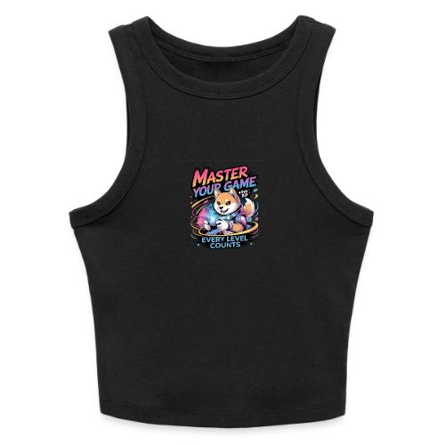 Cute Gamer Shiba Inu Level Up - Slim Fit Rib Women's Tank Top