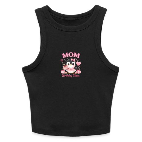 Cute Penguin Birthday Mom Kawaii Cake Balloon Gift - Slim Fit Rib Women's Tank Top