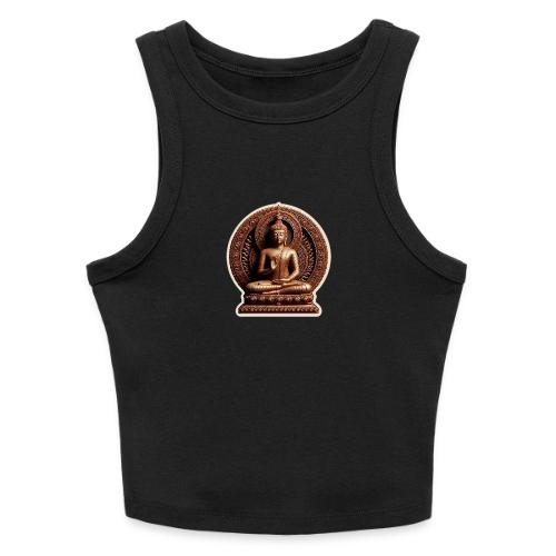 Buddha Statue in meditation and Hand Mudra - Slim Fit Rib Women's Tank Top
