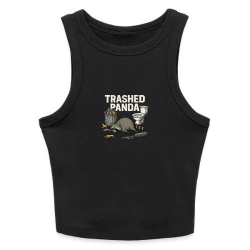 Trashed Panda – Funny Drunk Raccoon Cartoon - Slim Fit Rib Women's Tank Top