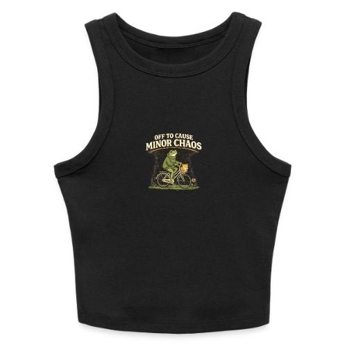 Minor Chaos Vintage Frog and Cat on Bicycle - Slim Fit Rib Women's Tank Top