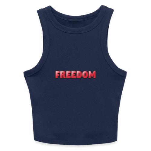 Freedom Bold 3D Word Art Design - Slim Fit Rib Women's Tank Top