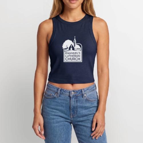 Single Vertical white2 - Slim Fit Rib Women's Tank Top