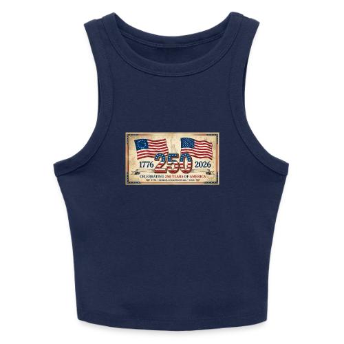 USA 250th Anniversary Flags Emblem - Slim Fit Rib Women's Tank Top