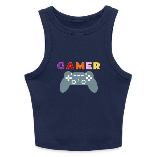 Colorful Gamer Controller Graphic - Slim Fit Rib Women's Tank Top