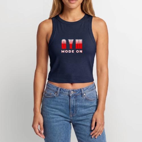 Gym Mode On Fitness Typography Design - Slim Fit Rib Women's Tank Top