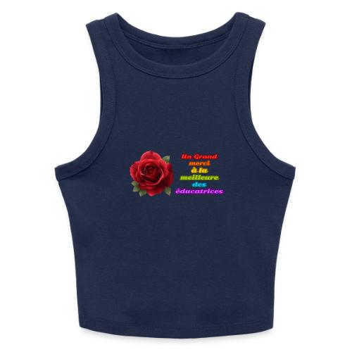 Thank You Educator: Pink and Rainbow Message - Slim Fit Rib Women's Tank Top