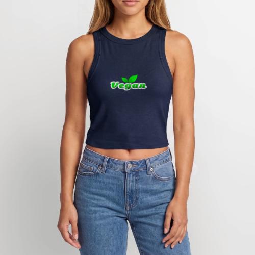Pure Vegan Leaves - Slim Fit Rib Women's Tank Top