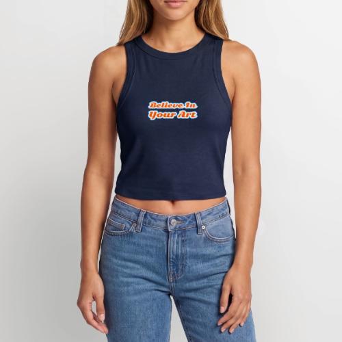Believe in Your Art — Creative Glow Script - Slim Fit Rib Women's Tank Top