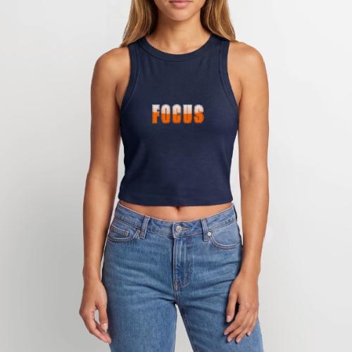 FOCUS Vibrant Orange Motivational Word Design - Slim Fit Rib Women's Tank Top