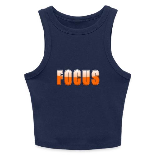 FOCUS Vibrant Orange Motivational Word Design - Slim Fit Rib Women's Tank Top