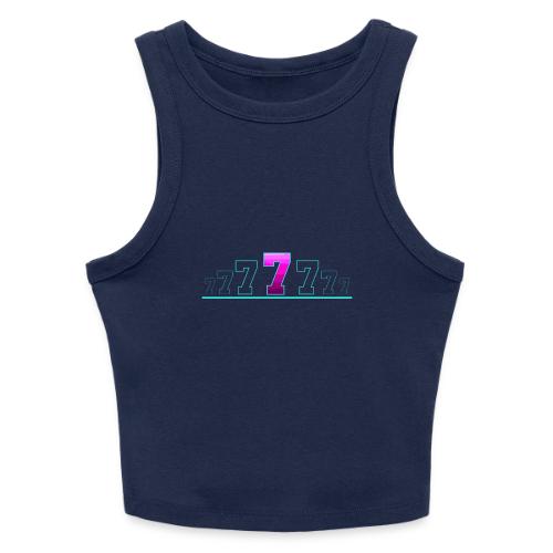 Number 7 in Magenta: Varsity Font - Slim Fit Rib Women's Tank Top