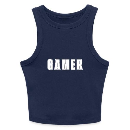 Gamer Collegiate White Text Design - Slim Fit Rib Women's Tank Top