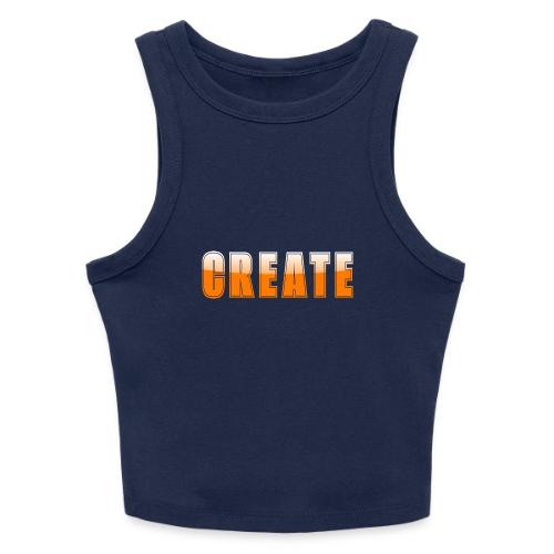 CREATE Vibrant Orange Bold Word Graphic - Slim Fit Rib Women's Tank Top