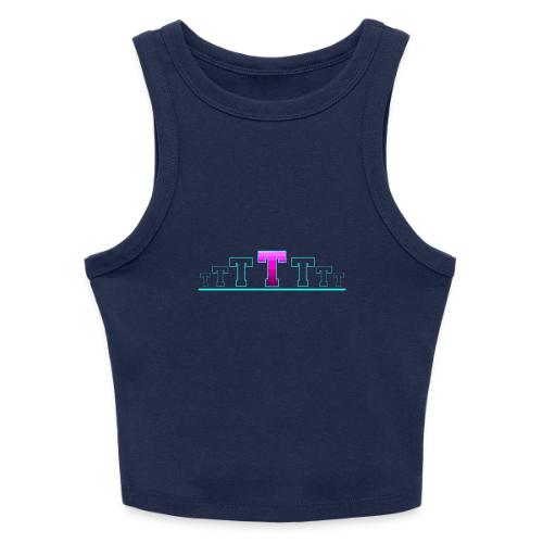 Letter T – Capital Varsity Alphabet Monogram - Slim Fit Rib Women's Tank Top