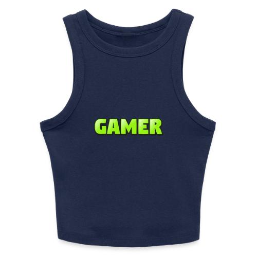 Gamer Neon Green Gaming Logo Design - Slim Fit Rib Women's Tank Top