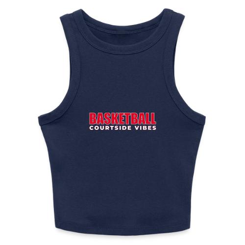 Courtside Vibes Basketball Typography Design - Slim Fit Rib Women's Tank Top