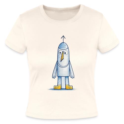 Funny Doodle Bird Character - Slim Fit Rib Women's T-Shirt