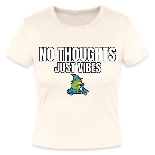 No Thoughts Just Vibes Funny Frog Shirt - Slim Fit Rib Women's T-Shirt