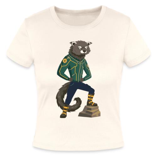 Raccoon Ranger in Neon Armor - Slim Fit Rib Women's T-Shirt