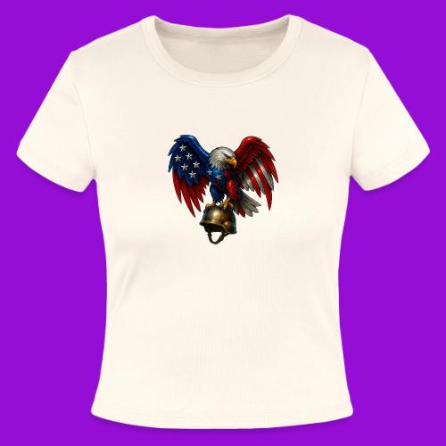American Flag Bald Eagle - Helmet - Slim Fit Rib Women's T-Shirt