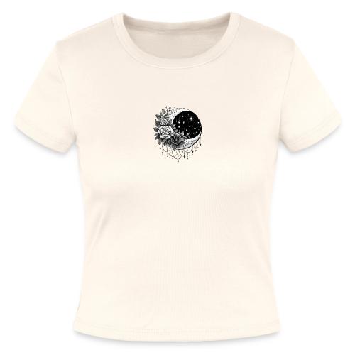 Crescent Moon Floral - Slim Fit Rib Women's T-Shirt