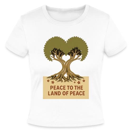 Peace To The Land Of Peace Tree Heart - Slim Fit Rib Women's T-Shirt