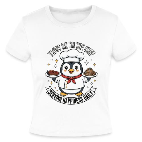 cute Penguin Chef-Funny Cartoon Daily Happiness - Slim Fit Rib Women's T-Shirt