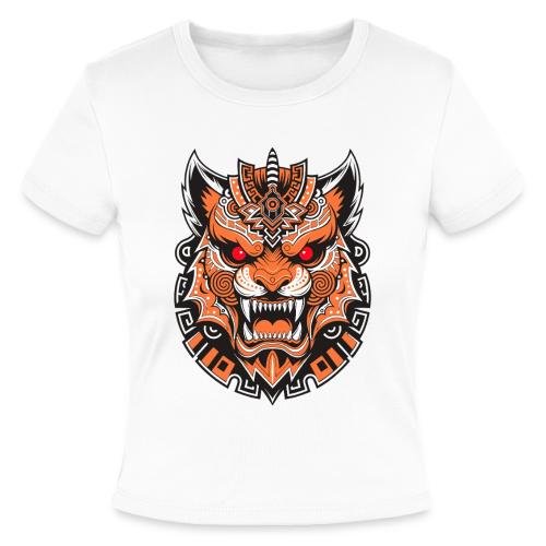 Tribal Demon Wolf Mask - Slim Fit Rib Women's T-Shirt