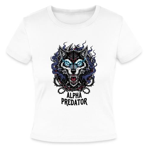Alpha Predator Wolf Fierce Neon Eyes - Slim Fit Rib Women's T-Shirt